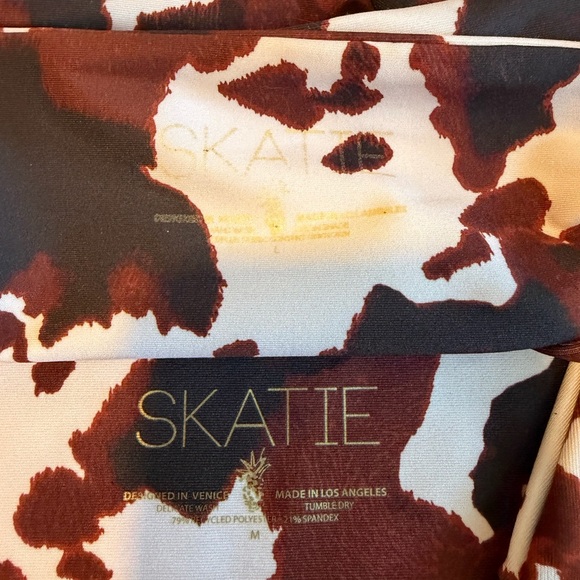 Women’s Skatie Brown and White Cow Print Bikini Set - Picture 2 of 2